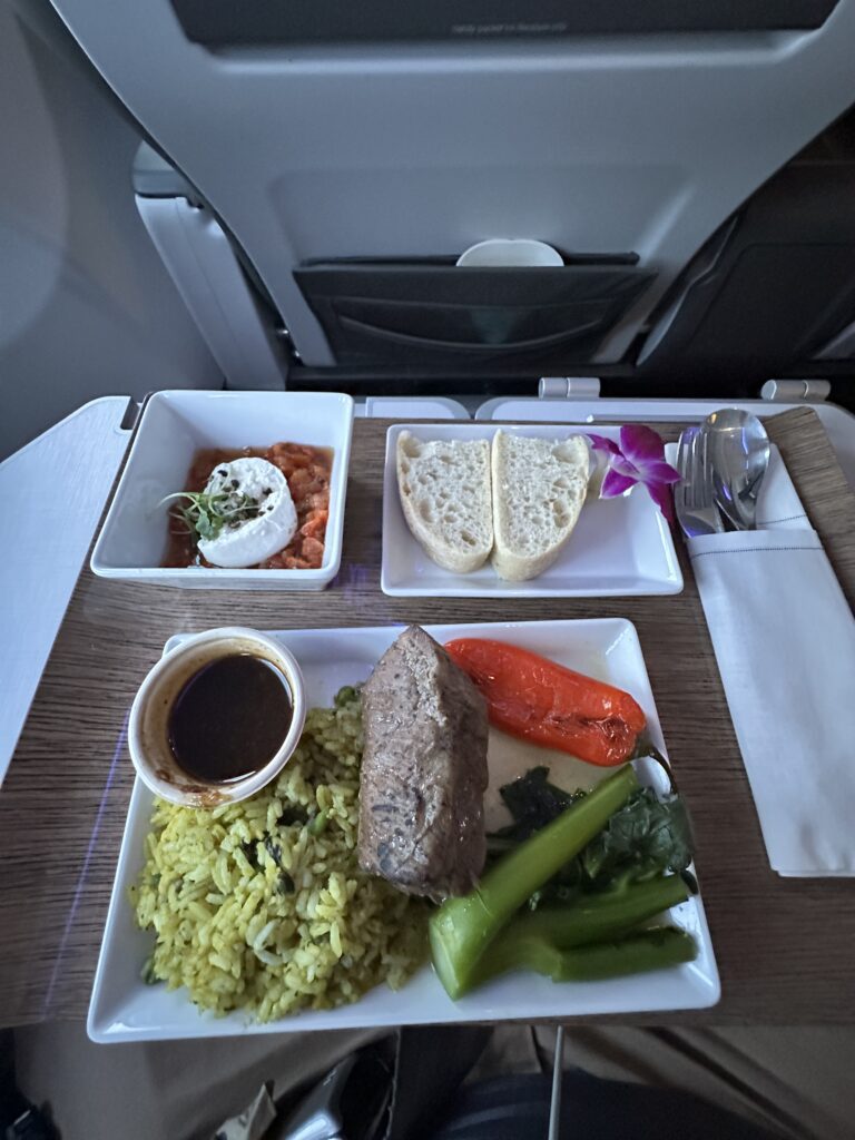 a tray of food on a table