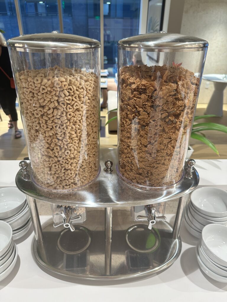 a two containers of cereal and cereal