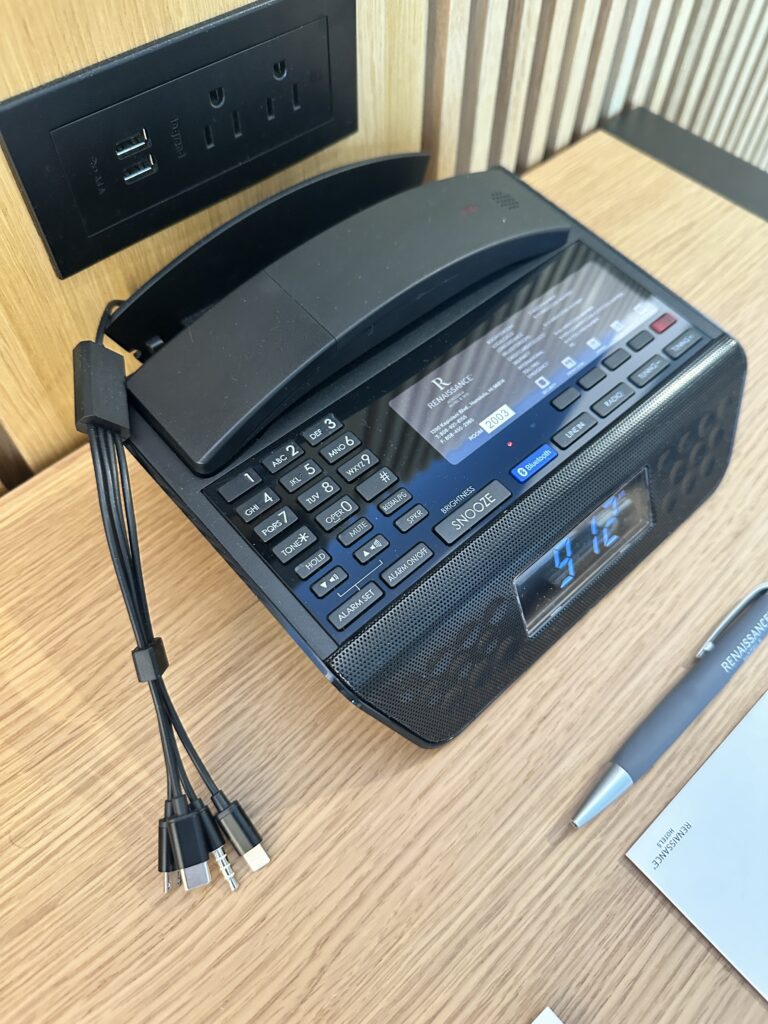 a telephone on a table