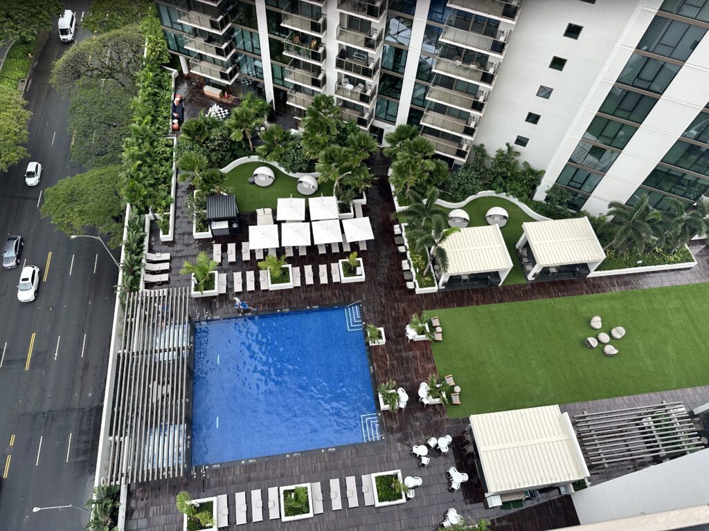 a swimming pool and deck area at the Renaissance Hotel & Spa