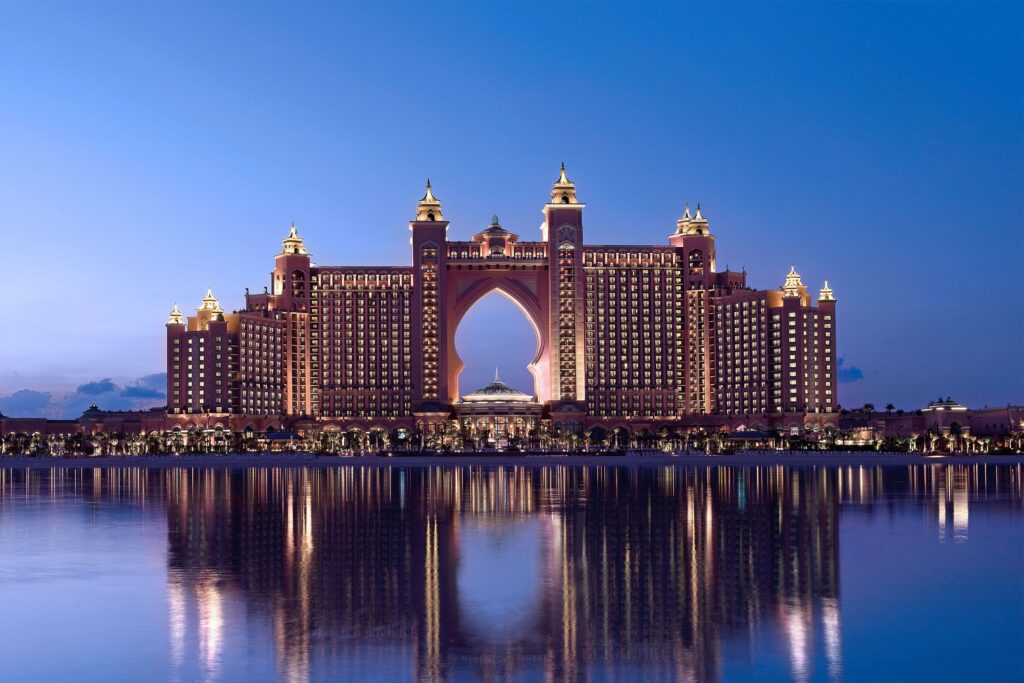 Atlantis, The Palm with lights on it