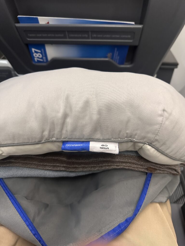 a pillow with a label on it