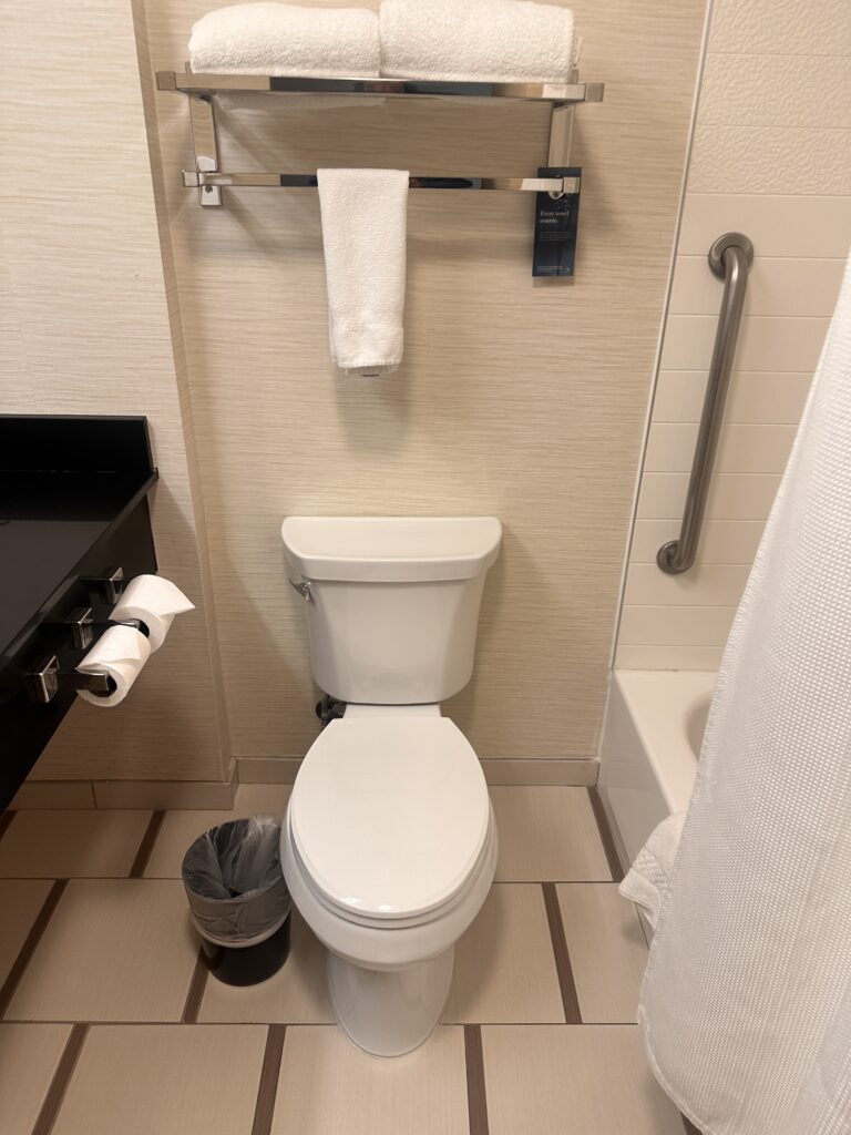 a toilet in a bathroom