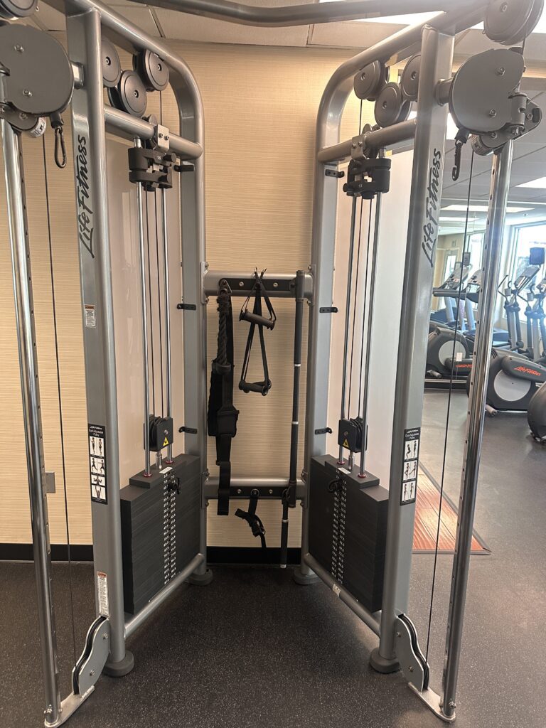 a gym equipment in a room