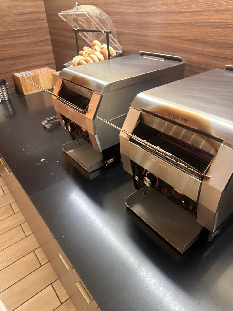 two toaster machines on a counter