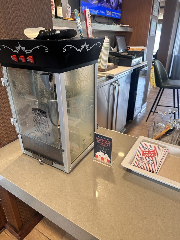 a popcorn machine on a counter