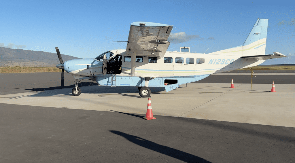 a small airplane on a runway